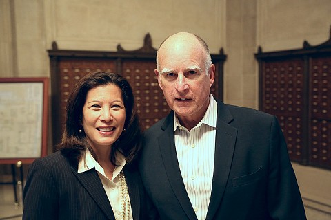 California Chief Justice Tani Cantil-Sakauye and Governor Jerry Brown. - CALIFORNIA COURTS